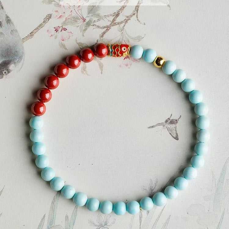 Turquoise Purple Gold Sand Red Gauze Bracelets