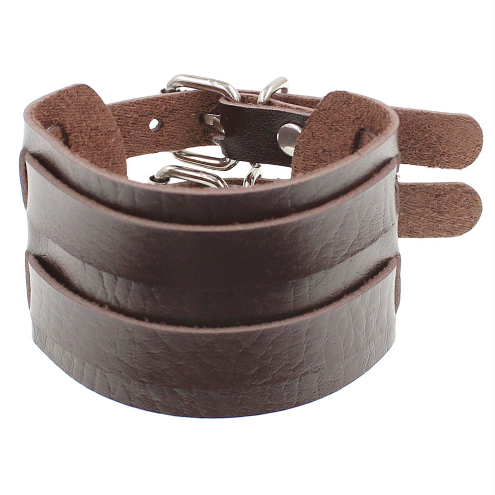 Protection Leather Korean Style Punk Couple Rivet Fashion Rock Domineering Bracelet
