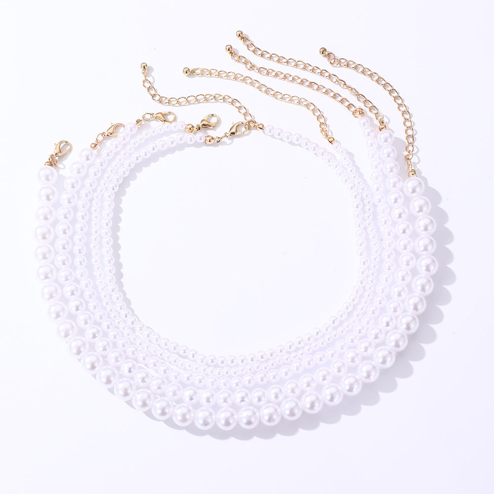 Fashion Elegant Perfect Circle Imitation Pearl Necklaces