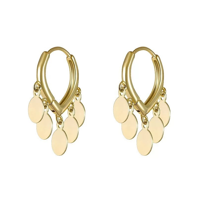 Women's Retro Style Love Sequins Clip Temperamental Minority Design High-grade Fashion Ear Buckle