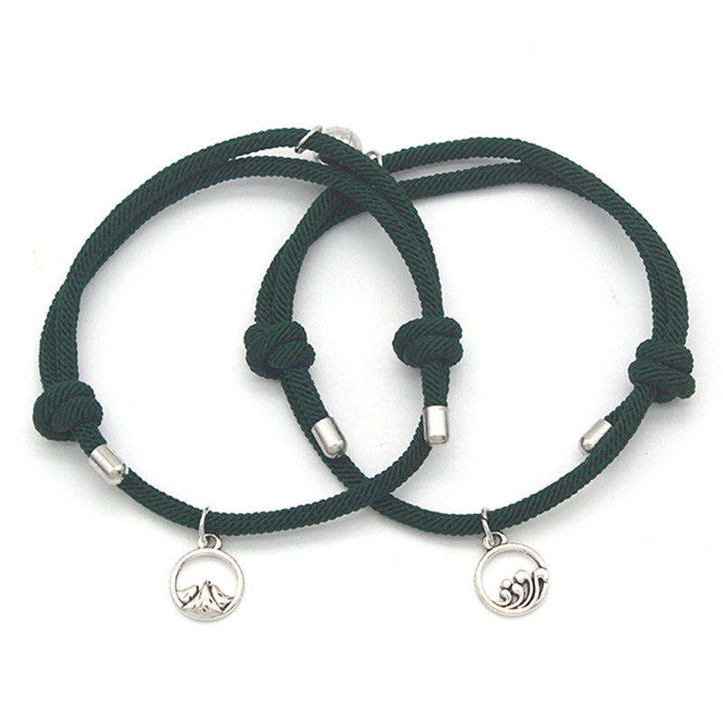 Alloy Sun Moon Oath Couple Magnet Bracelet