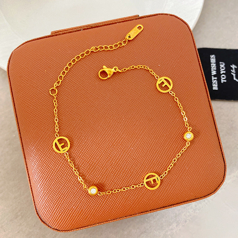 Light Luxury Micro Inlaid Zircon Woven Wire Mesh Fashion Temperament Bracelet