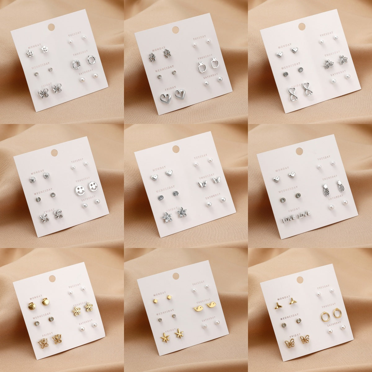 Women's One Week Combination Light Luxury High-grade Earrings