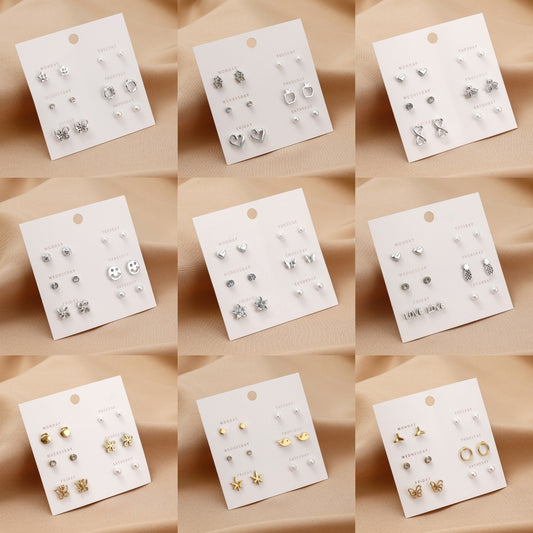 Women's One Week Combination Light Luxury High-grade Earrings
