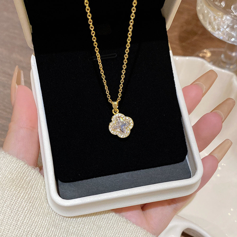 Female Summer Temperament Wild Titanium Steel Clavicle Necklaces