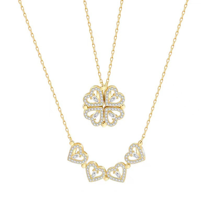 One More Wear Clover Female Send Girlfriend Titanium Steel Necklaces