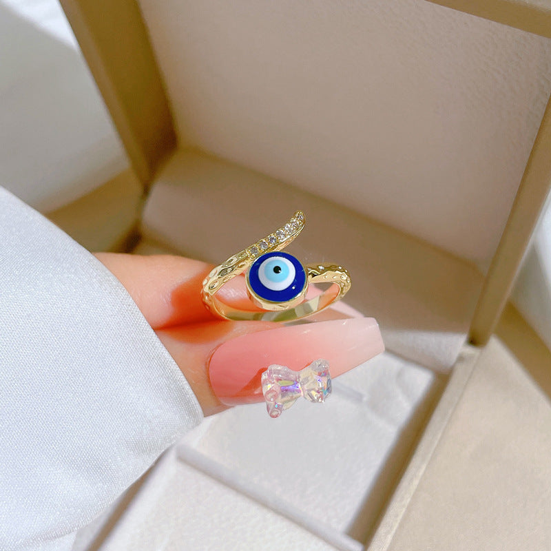 Eyes Zircon Opening Adjustable Simple Hand Rings