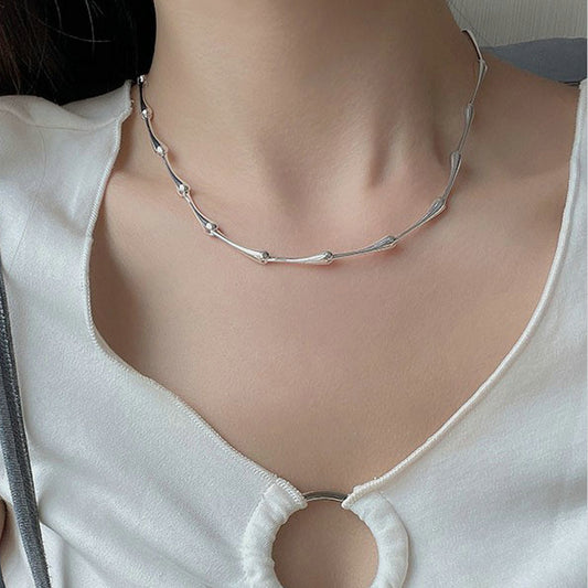 Women's Bamboo Chain Affordable Luxury Style Clavicle French Simple Temperament Necklaces