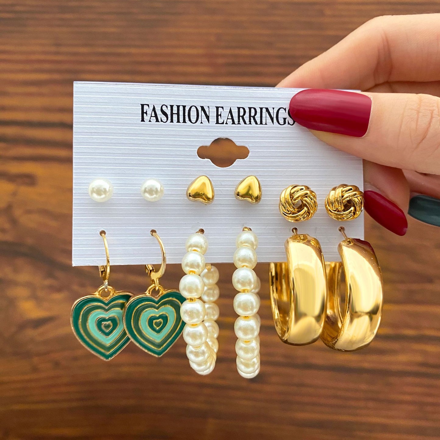 Ear Square Geometric Vintage Pearl Hepburn Style Earrings