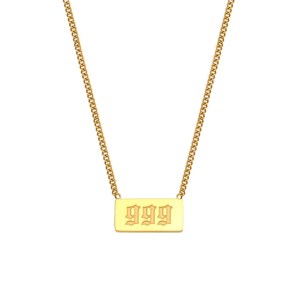Women's Special Interest Light Luxury Angel Digital Stainless Necklace