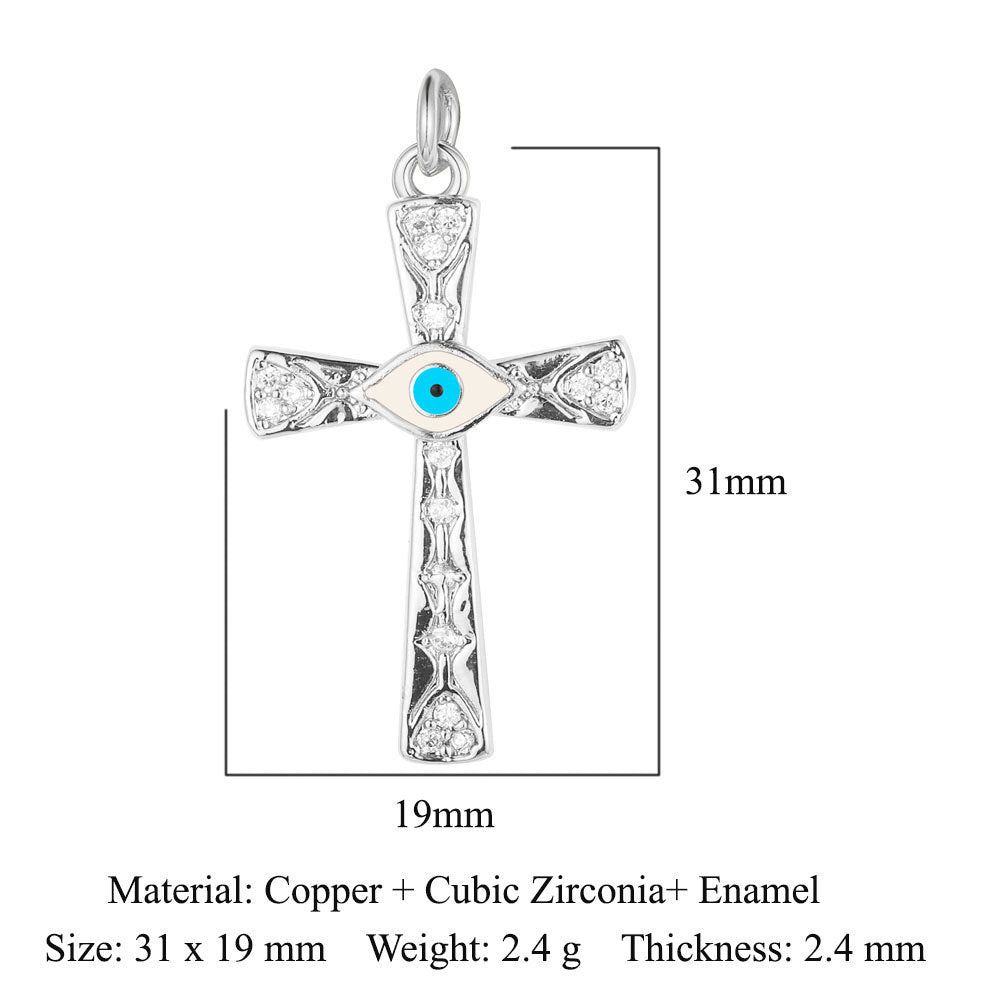 Cross Virgin Copper Zircon Peace Sign Ornament Pendants