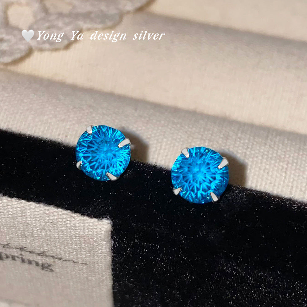 Fireworks Color Zircon Ear Colorful Gentle Stud Earrings