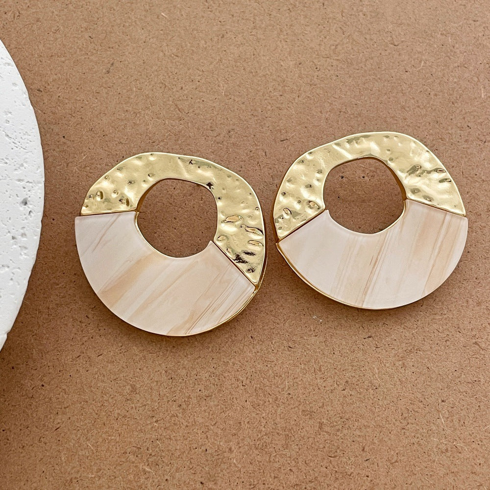 Women's Stitching Round For Niche Design High-key Dignified Ear Earrings