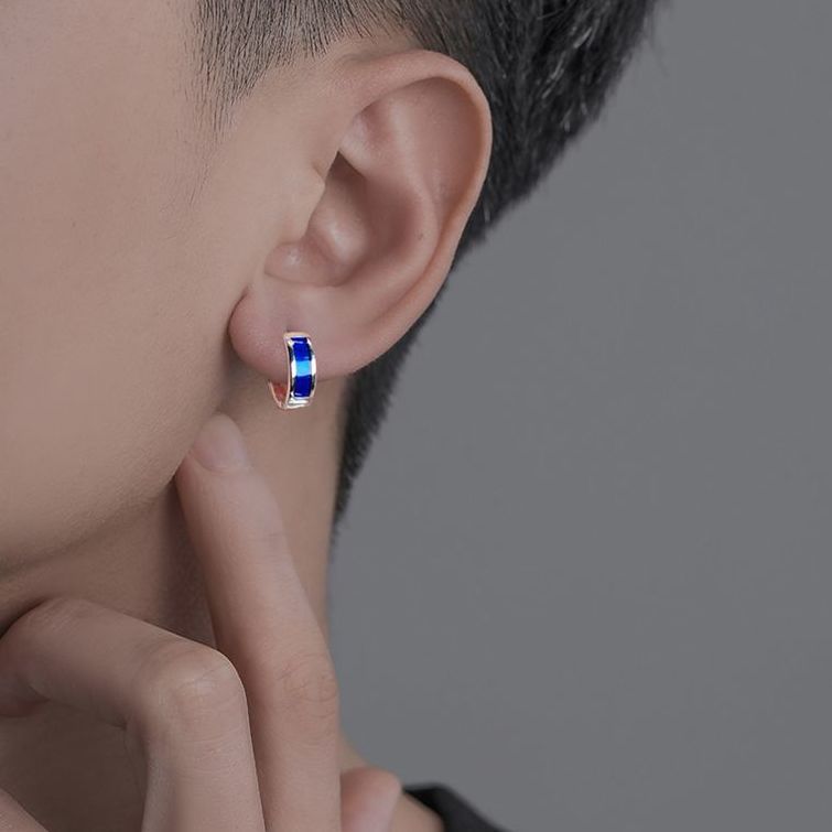 Men's Trendy Ruffle Handsome Stylish Flow Personality Design Niche High-grade Cold Earrings