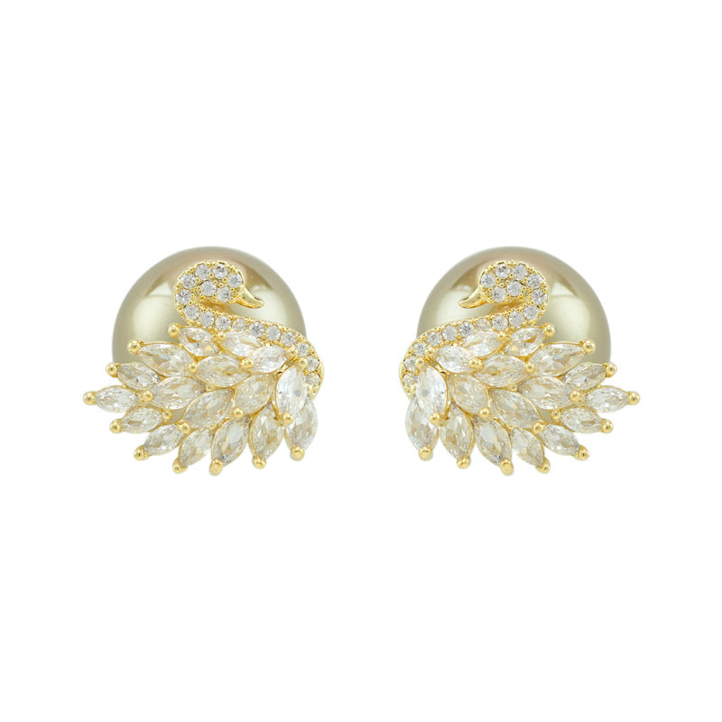 Light Luxury High-grade Graceful Sier Needle Fashion Stud Earrings