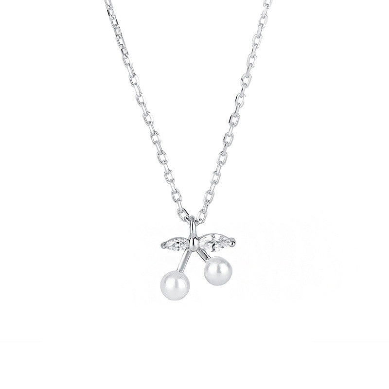 Women's Sterling Sier Cherry Cold Style Light Luxury Minority Necklace