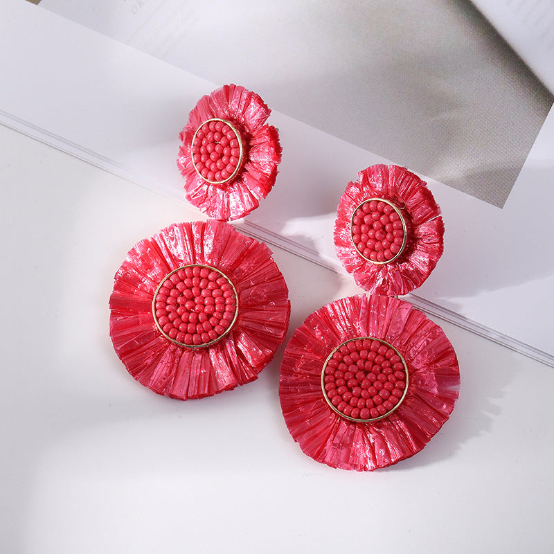 Bead Tassel Ethnic Style Eardrops Light Luxury Earrings