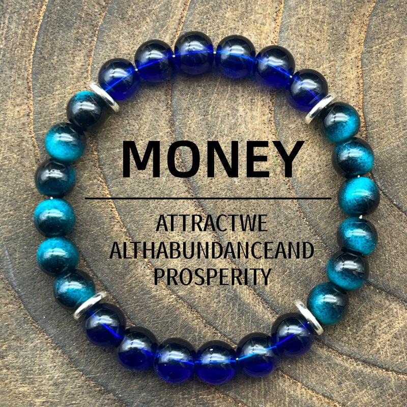 Xi Purple Glass Lake Blue Tiger Eye Combination Bracelets