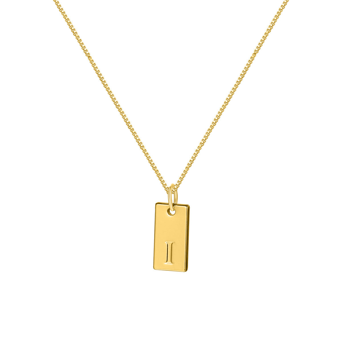 English Letter Creative Box Chain Square Necklaces