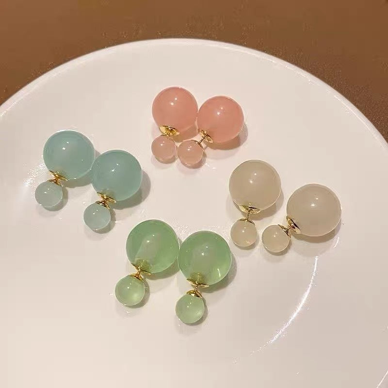 Cherry Lime Bubble Jelly Pearl Female Suitable Earrings