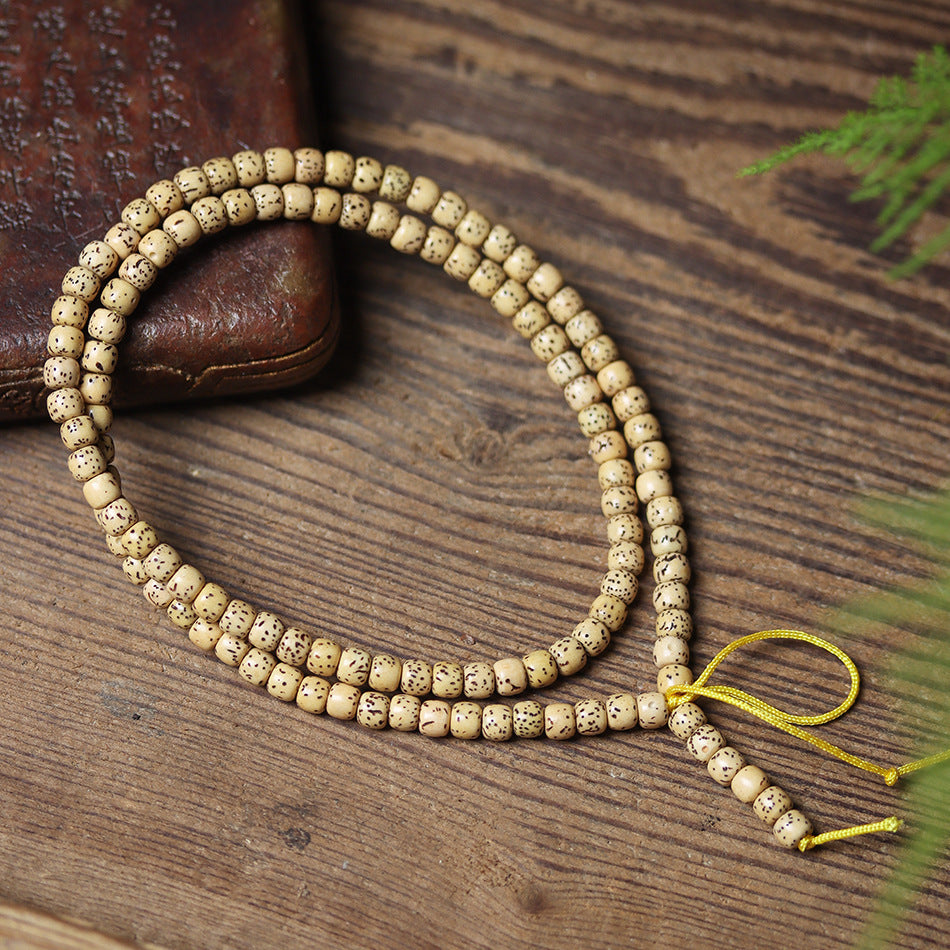 Hainan Dry Grinding Smooth White Bodhi Long Mini Tablets Bracelets