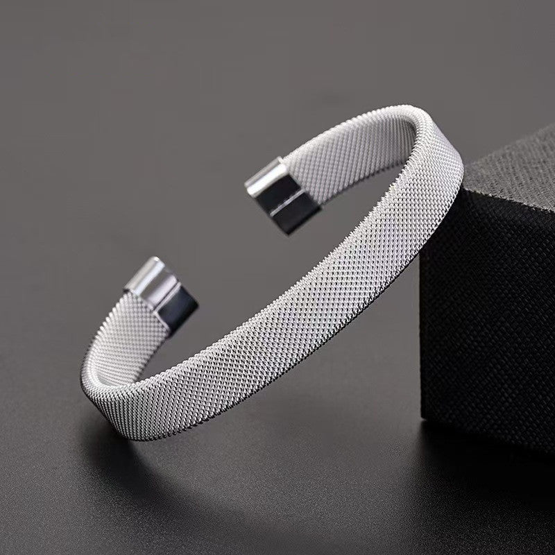 Men's Simple Titanium Steel Mesh Fashion Stainless Bracelet
