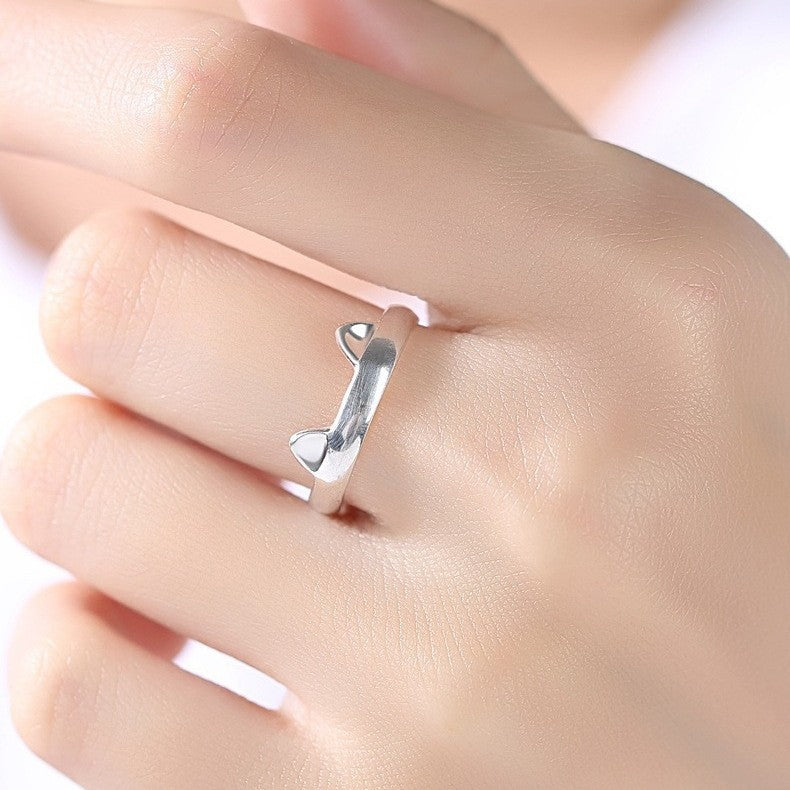 Cat Paw Sier Opening Cute Pet Ring