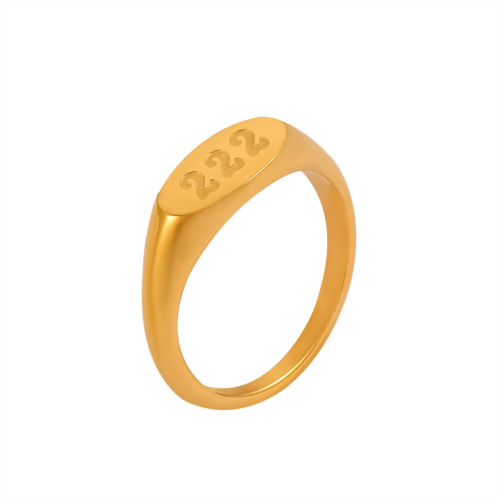 Simple Elegant Index Finger Lucky Number Design Titanium Rings