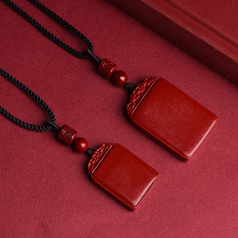 Raw Ore Cinnabar Lucky Crystal Purple Gold Sand Pendants