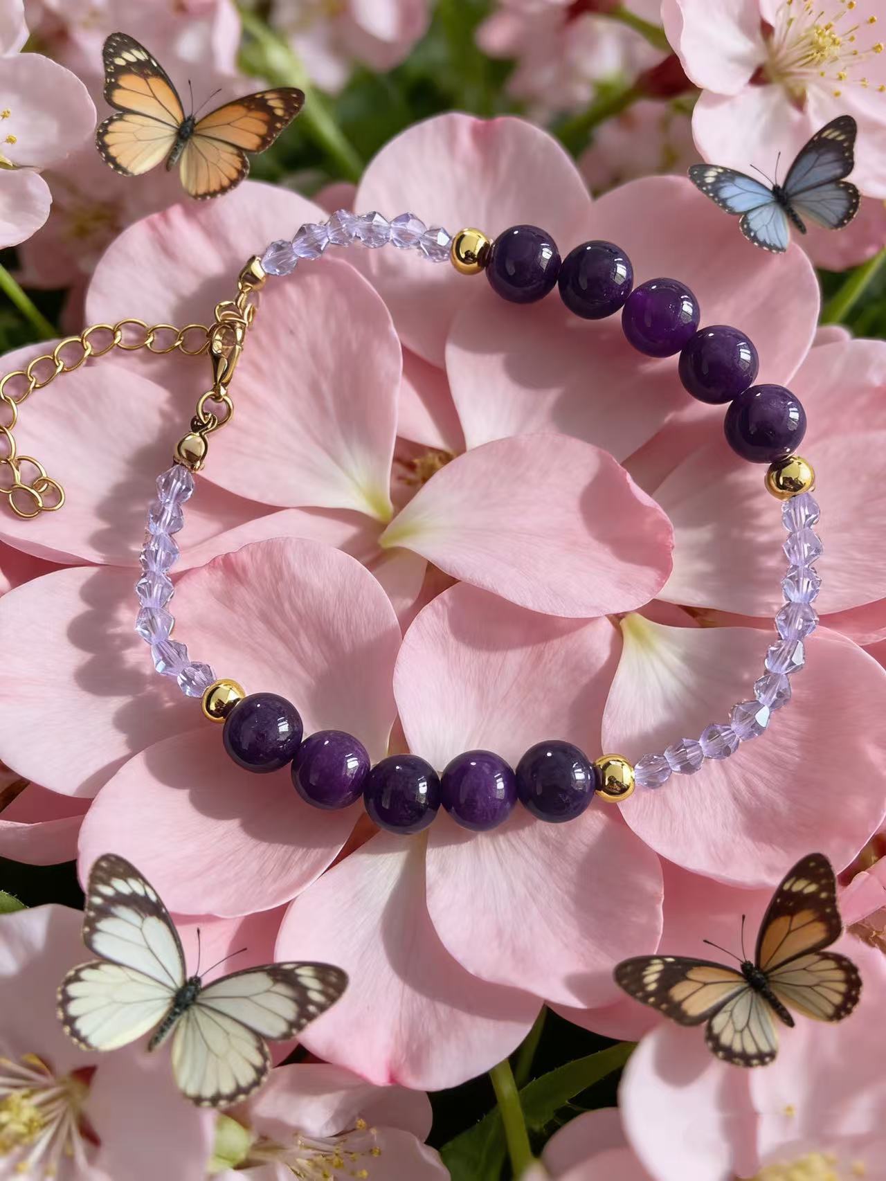 Stone Crystal Shell Butterfly Lucky Beads Bracelets