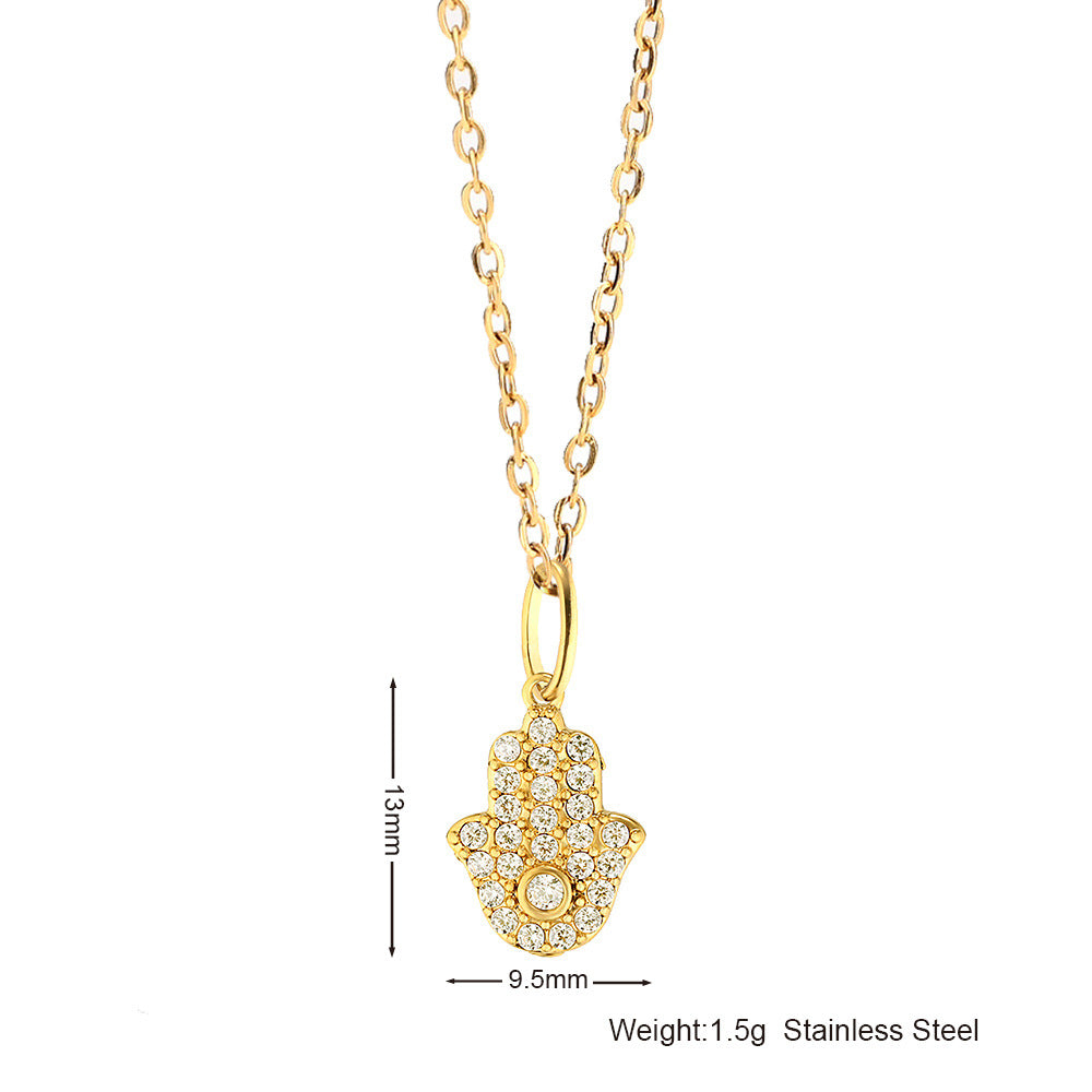 Simple Fashion Stainless Steel Full Zircon Devil's Necklace
