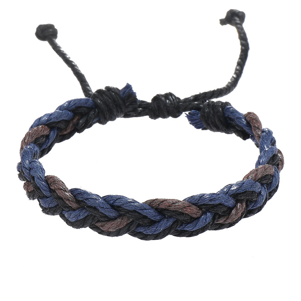 Men's Sports Style Cotton String Braided Little Lion Hand Weaving Bracelet