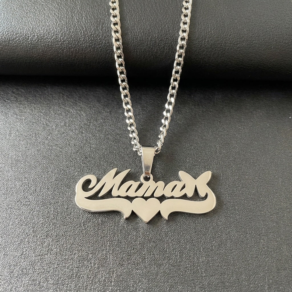 Love Butterfly Clavicle Chain English Frosted Necklaces