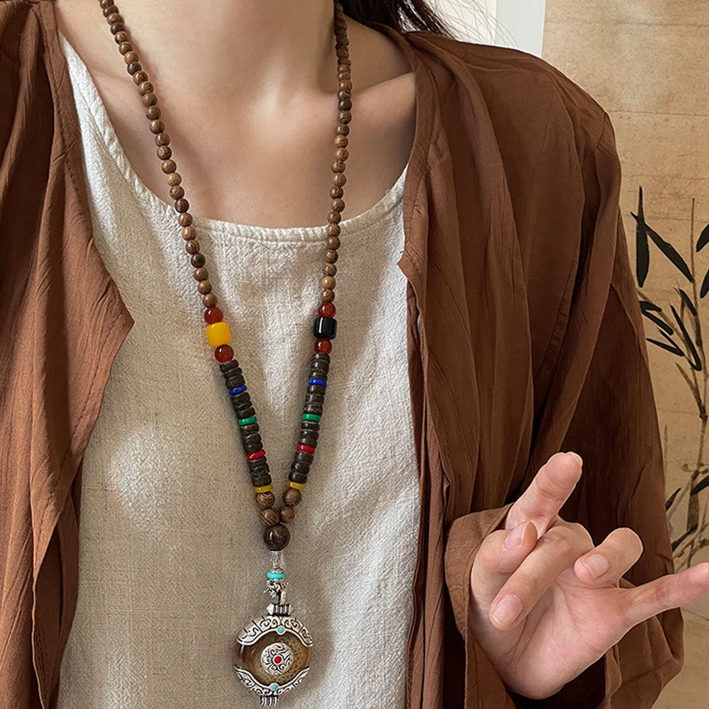 Women's Style Tibetan Ancient Sier Silk Enamel For Retro Minority High-grade Pendants