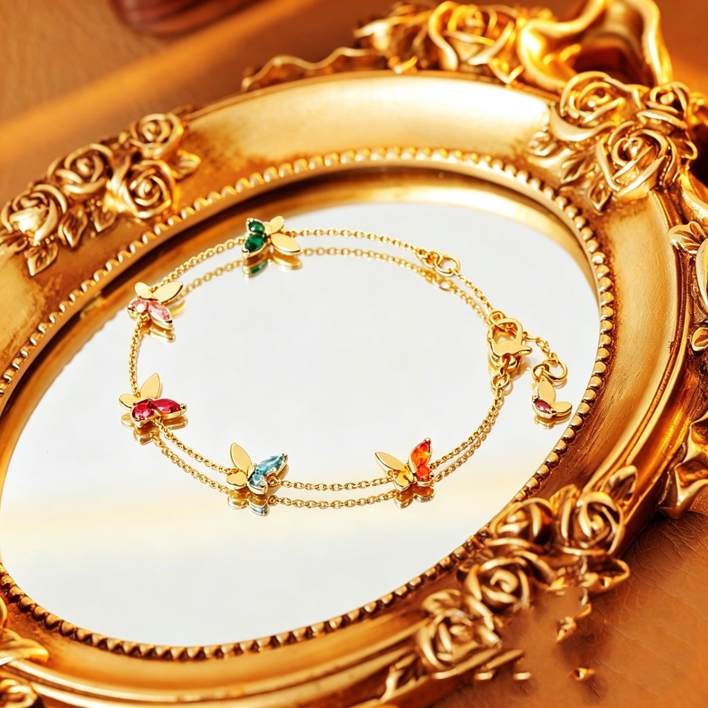 Wing Light Luxury Commuter Color Zircon Necklace