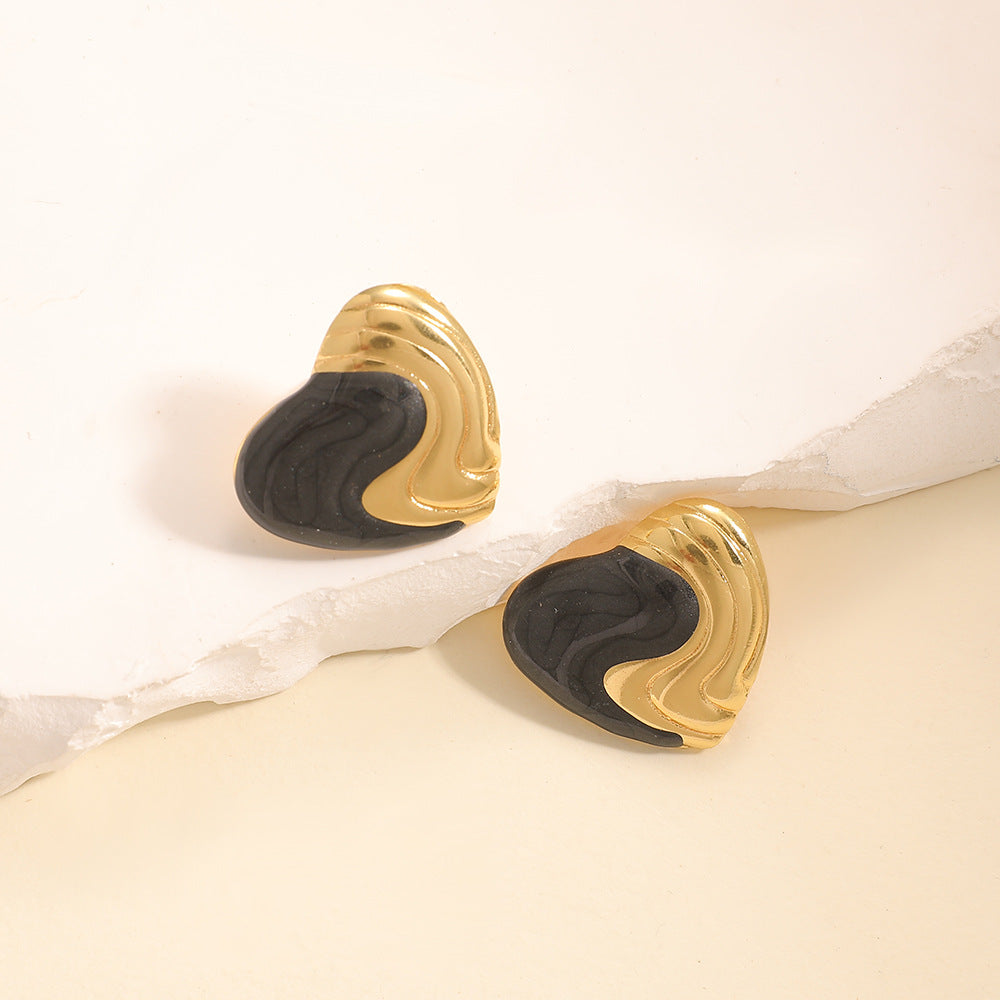 Minority Hollow Stainless Steel Dripping Cold Earrings
