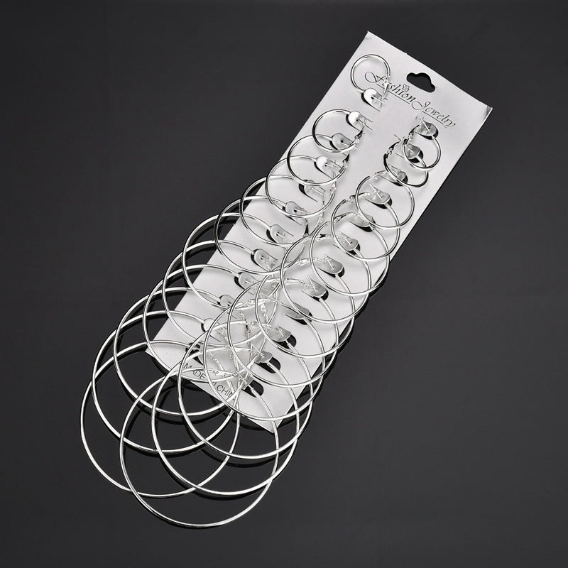 Hoop Suit Personality Trendy Nightclub Eardrop Pairs Rings
