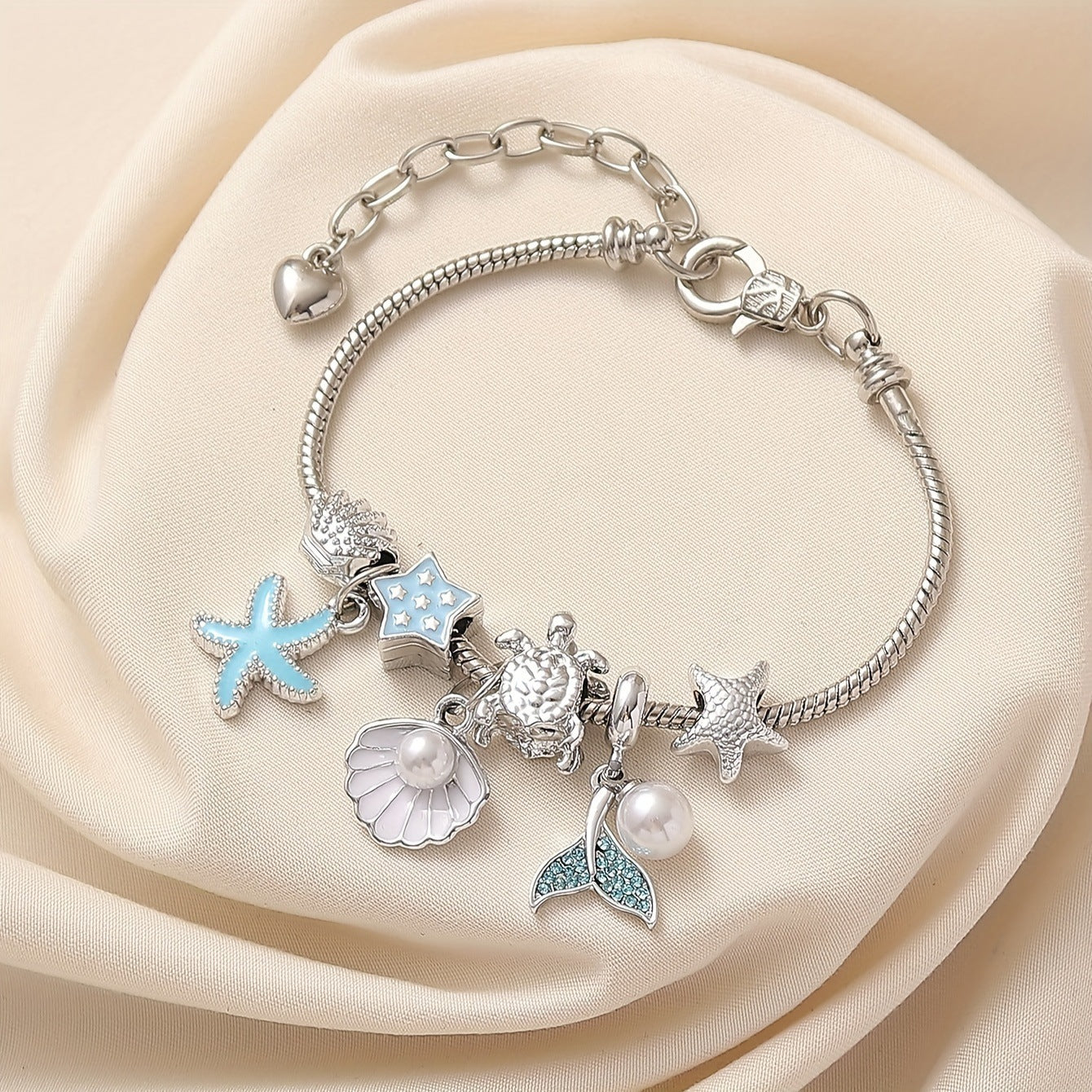 Beaded Ocean Style Cute Painting Oil Starfish Bracelet