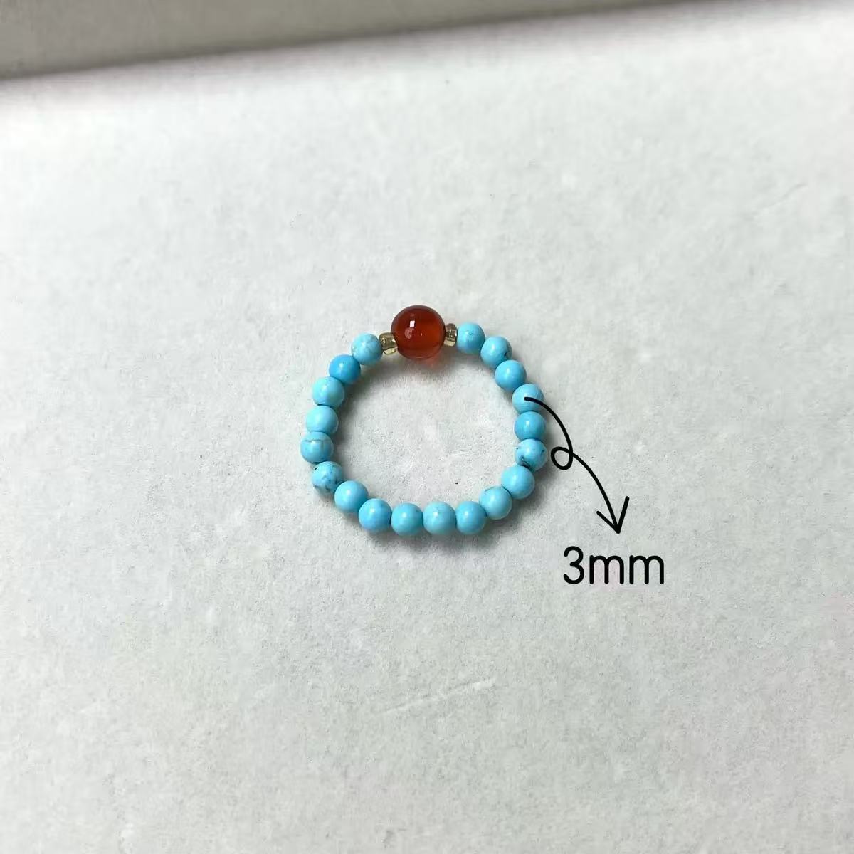 Style Vintage Turquoise Agate Bead Design Light Luxury Pearl Tiger Rings