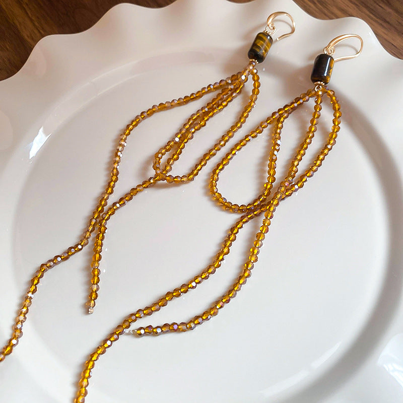 Cheese Pleated Fashionable Casual Style Ear Hook Earrings
