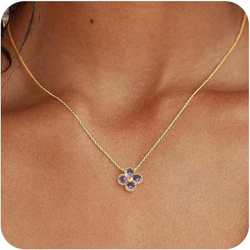 Women's Colors Four-leaf Clover Affordable Luxury Fashion Temperament Design High-grade Pendants