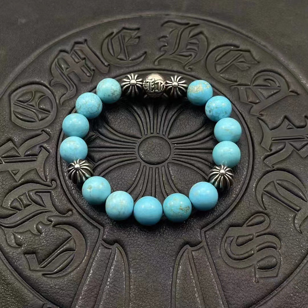 Women's & Men's Fashion For Couple Obsidian Turquoise Thai Bracelets