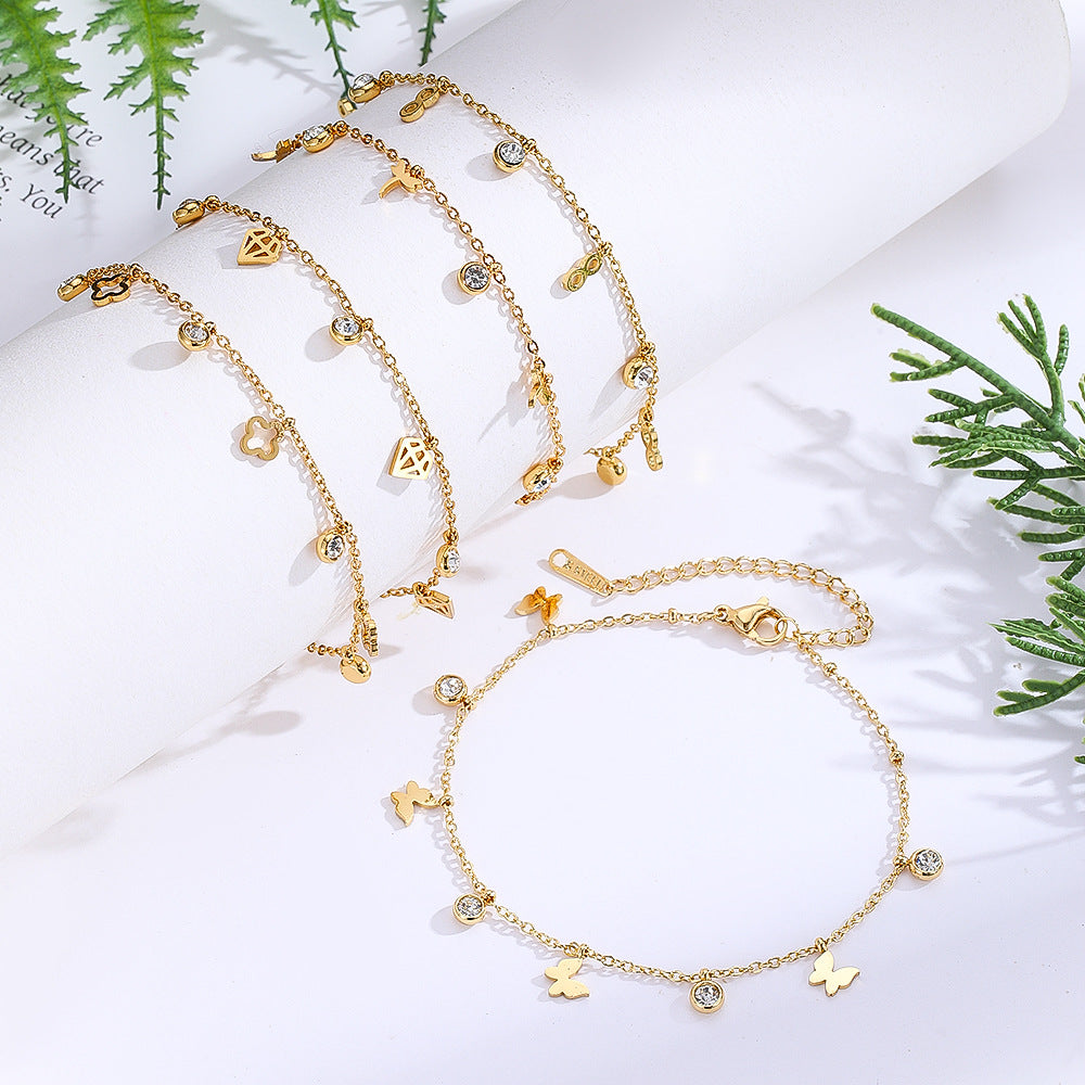 Women's For Daily Match Ornamental Stone Diamond Bracelet