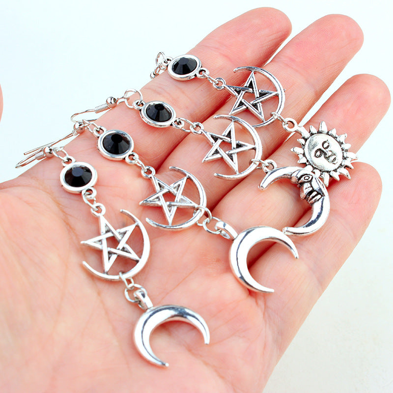 Hot Gothic Magic Pentagram Pagan Black Rings