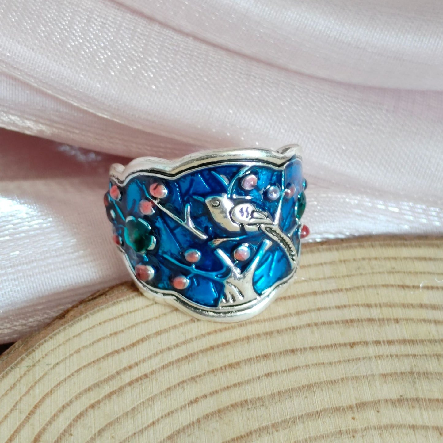 Magpie Wide Open Adjustable Female National Fashion Ethnic Epoxy Rings