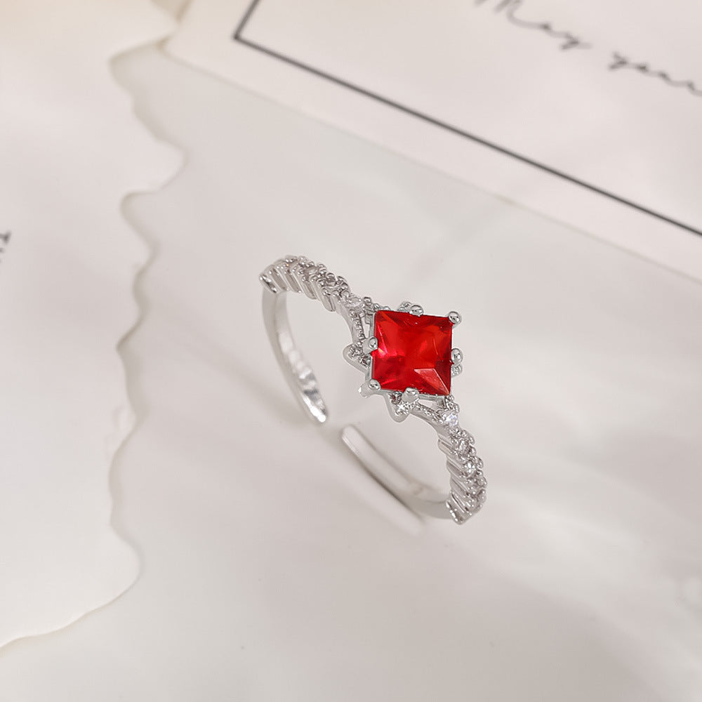 Women's Open-end Zircon Fashionable Classy Simple Cold Feeling Goddess Rings