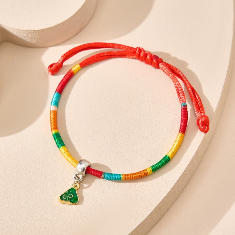 Children's Boat Festival Colorful Rope Hand-woven Alloy Bracelet
