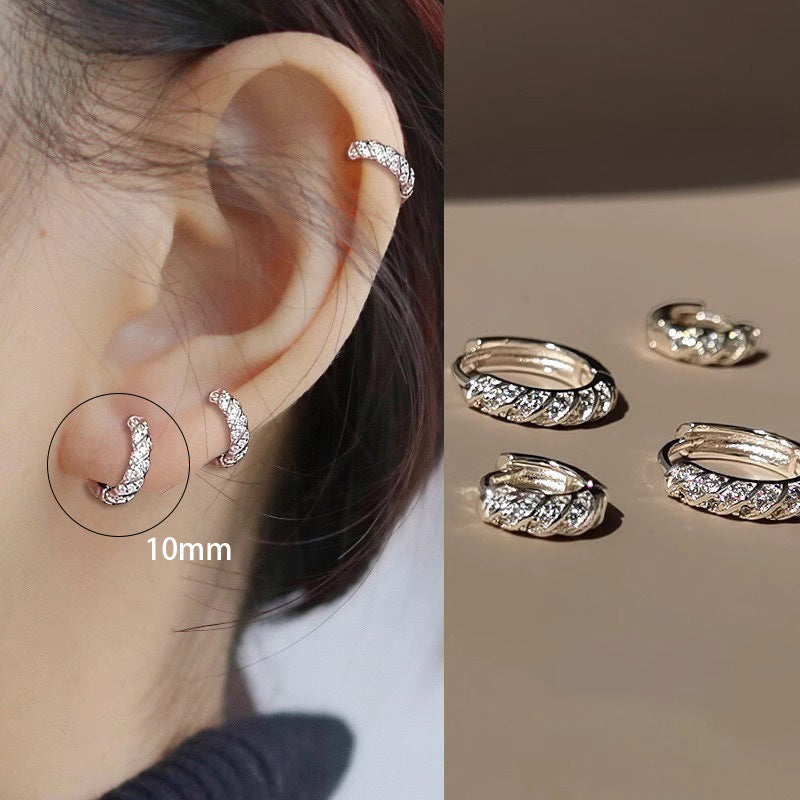 Female Niche Temperament Full Diamond Korean Fashion Bone Advanced Ear Buckle