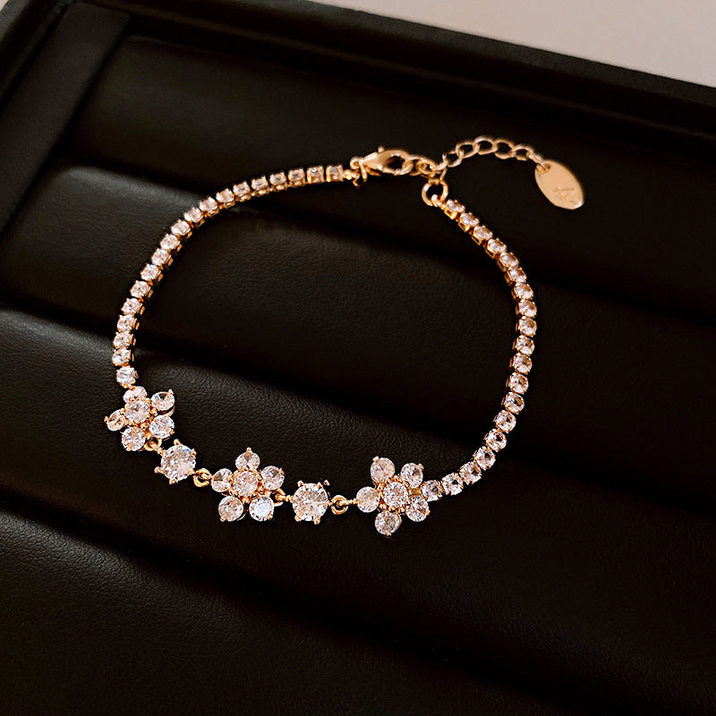 Zircon Adjustable Female Simple Light Luxury Graceful Bracelet