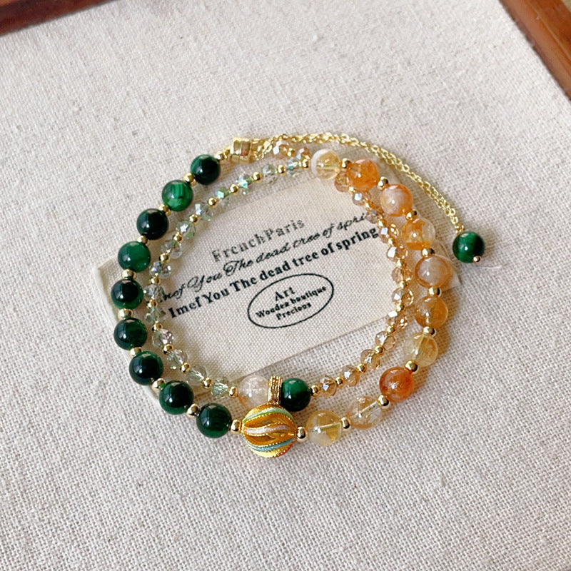 Tigereye Yellow Tower Crystal Magnetic Buckle Bracelet